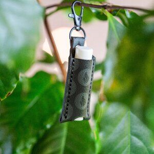Leather Keychain Chapstick Holder